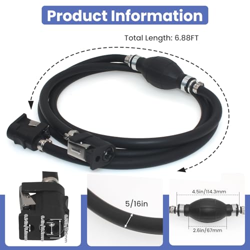 Image of 5 /16 inch Outboard Fuel Line Compatible With Yamaha Outboard Fuel Line | 5 /16 inch Outboard Fuel Line 7 Foot Boat Marine Fuel Line Assembly Outboard Motor Fuel Line
