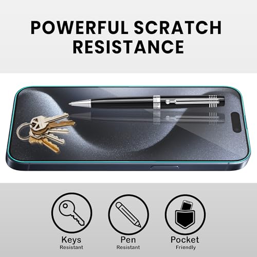 Image of ArmourPro Borderless Tempered Glass for iPhone 15 Pro Max and 14 Pro Max (6.7 Inch) with Anti Dust Mesh Filter, 9H Hardness Shatterproof, Full Screen Coverage and with Installation Kit | Pack of 2