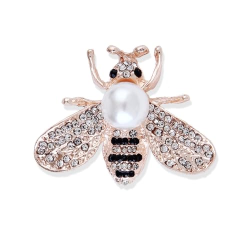 Image of Crystal Bee Pearl Brooches Exquisite Insect Bee Brooches Pins for Women