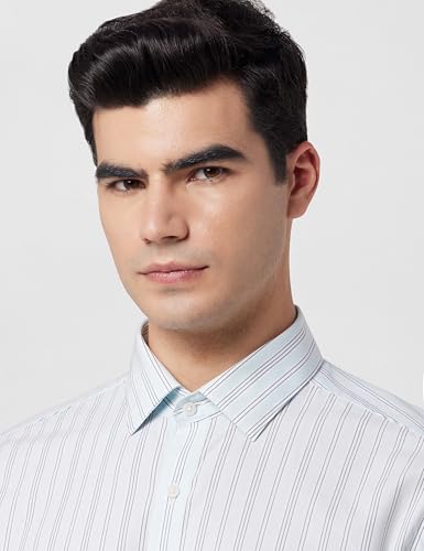 Image of Arrow Men Slim fit Cotton Striped Long Sleeves Cutaway Collar Shirt