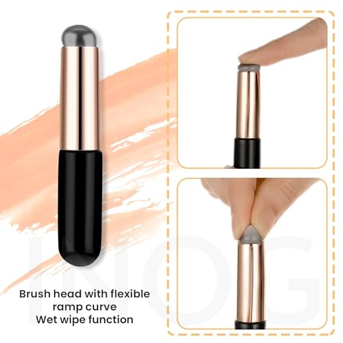 Image of INOG 2pcs Silicone LipBrush SiliconeLip Applicator with Cap Elastic Silicone Lip Balm Applicatorr Reusable LipMask Applicator Lips Smudge Brush for Lipstick LipGloss LipTint Lip Mask LipMakeup Brush (Black)