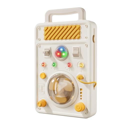 SOCBTNSO Montessori Toys for 1 Year Old Boys Girls - Toddler Busy Board with Handle Electronic Light Switch Toy and Adjustable Speed Fan for Fine Motor Skills Travel Toys for Toddlers 1-3