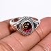 Natural Red Garnet Gemstone 925 Sterling Silver Handmade Unique Design Promise Ring Jewelry Gift for Her (5.5)