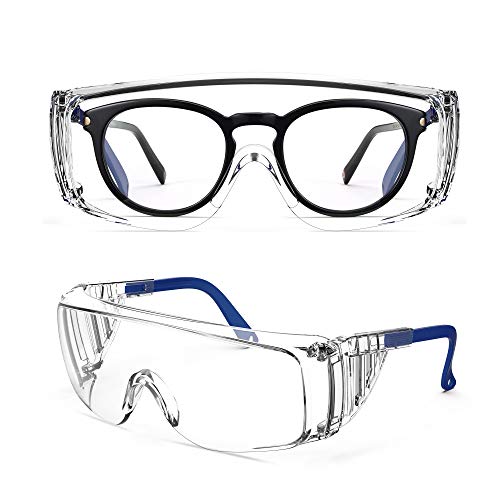 Safety Glasses,Anti Fog Safety Glasses Over glasses with Adjustable Temples