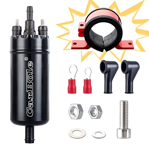CarBole Elektrische Inline-Kraftstoffpumpe 12v Schwarz,Dieselpumpe 250 BHP Mit Dämpferhalterung,Universal Externe Inline-Kraftstoffpumpe,Ersetzt 0580464070 und andere Produkte