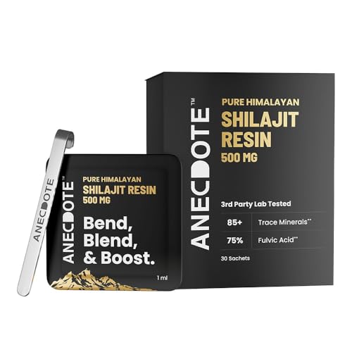 Image of Anecdote Pure Himalayan Shilajit Resin Cards 500mg | Boosts Stamina | Increases Productivity | 75% Fulvic Acid, 85+ Trace Minerals | No Added Sugar | Pack of 30