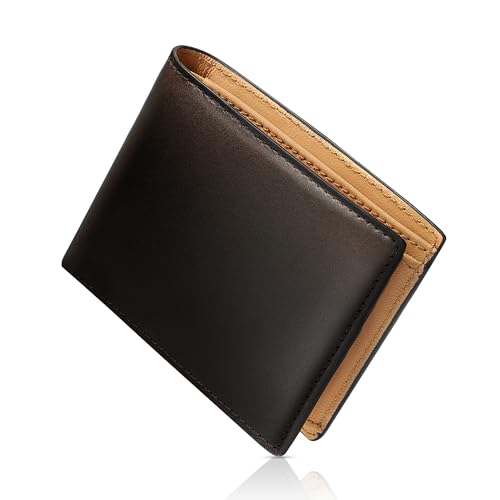 本革二つ折り財布 ブラウン