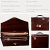 Time Resistance Leather Briefcase for Men - Business Laptop Bag - Italian Handmade Leather Bag - Attache - Gift Box Included