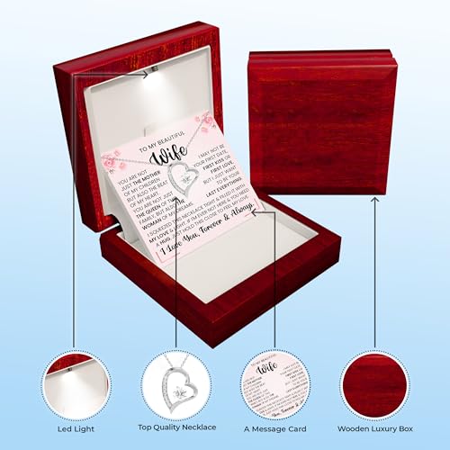 LAZYGIFT Necklace to My Wife Gift for Soulmate From Lover Husband Amazing Forever Love Necklace Jewelry Present for My Sweet Heart2