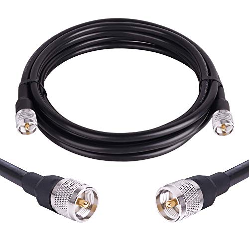 XRDS-RF PL-259 UHF CB Coax Cable 10ft, 50 ohm KMR400 PL-259 UHF Male to SO-239 Male Connector Low Loss Coaxial Cable for HAM & CB Radio, Antenna Analyzer, Dummy Load, AIS Antenna, SWR Meter
