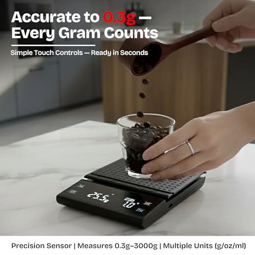 Image of New Horrizon Digital Scales, Kitchen Scales Digital, Pocket Scales, 0.01g x 500g, Food Scale LCD Display, Jewellery Scales Weighing Scales Kitchen (0.3g x 3000g)