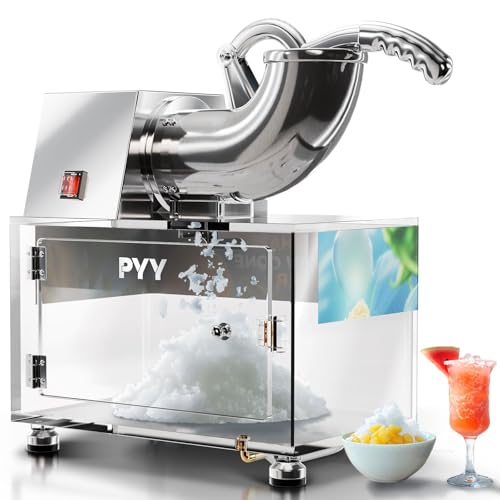 PYY Snow Cone Machine - Commercial Ice Crusher Shaver, Electric Crushed Shaved Snowcone Maker,...