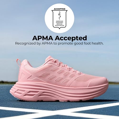 NORTIV 8 Women's Walking Shoes Cushion Running Tennis Shoes ActiveFloat Non-Slip Comfortable Breathable Workout Gym Sports Athletic Fashion Sneakers,Size 7.5,Pink,SNWS245W