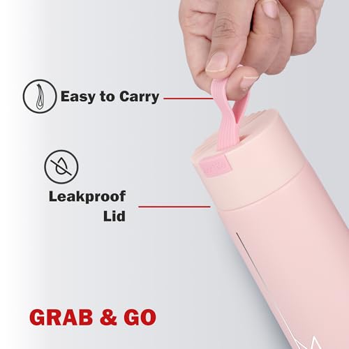 Image of CELLO Duke Insulated Stainless Steel Flask 365 ml, Peach | Double Wall Insulated 24 Hours Hot and Cold Leakproof Thermos Thermosteel Water Tea Coffee Flask Bottle for School Office Travel