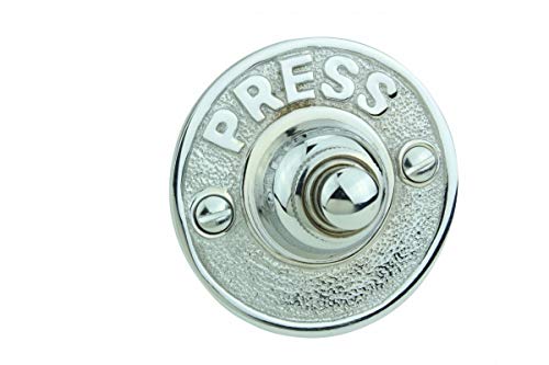 Renovators Supply Manufacturing Doorbell Button 2.5 In. Diameter Round Brass Vintage Push Button With Mounting Hardware #TOP14