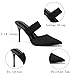 Women'S Knit Stretchy Closed Pointed Toe Stiletto Mules Fashion Mesh Breathable Comfort Slip-On High Heel slingback Dress Slide sandals with Elastic Strap for Wedding Party Daily Wear (5,Black)
