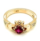 claddagh ring kaufen deutschland  Lady Claddagh Ring mit Rubin aus 14 Karat Gold Handgefertigt in Irland