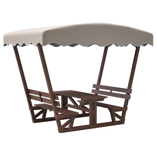 JOYBASE Outdoor Picnic Table Detachable Canopy, 4-6 Person