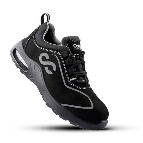 Image of Safety Shoe MILAN | 200J Stainless Steel Toe Cap, DIP PU Sole with Air Bubble Cushion, Washable Upper, Slip Resistant Italian Vegan Footwear | Size 07 UK /INDIA