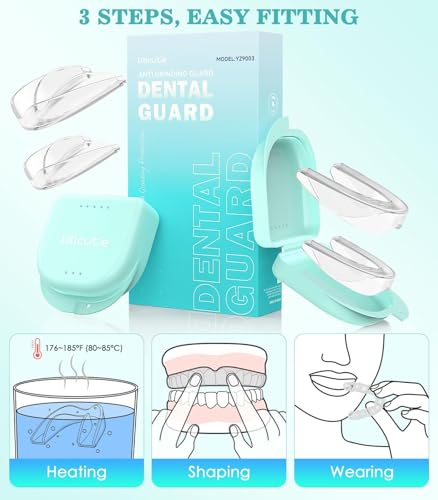 Image of Anti Grinding Guard,Mouth Guards for Sleeping,Night Guards for Teeth Grinding for Adults,4 Pcs 2 Size Reusable Mouth Guard, Clear
