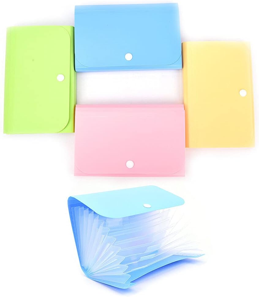 Mini Office File Document Bag Pouch Bills Folder Card Holder Fastener ZY : Office Products