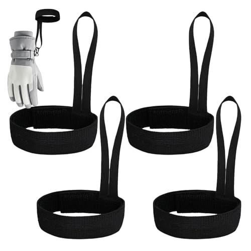 Sporthandschuh-Sicherheitsband – 4 Stück – elastische Nylon-Handgelenkbänder für Skihandschuhe | Handschlaufen für leichte Hängehandschuhe zum Skifahren und Bergsteigen