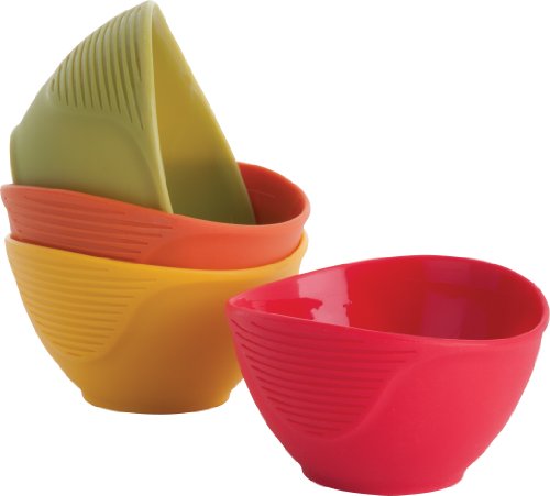 silicone prep bowls 2 cup - Trudeau Silicone, Set of 4 Pinch Bowls, 3-1/2 by 3-1/2, Multicolor (0990059)