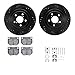 Dynamic Friction Company Rear Brake Rotors-Drilled and Slotted-Black with 5000 Advanced Brake Pads includes Hardware 8512-13144