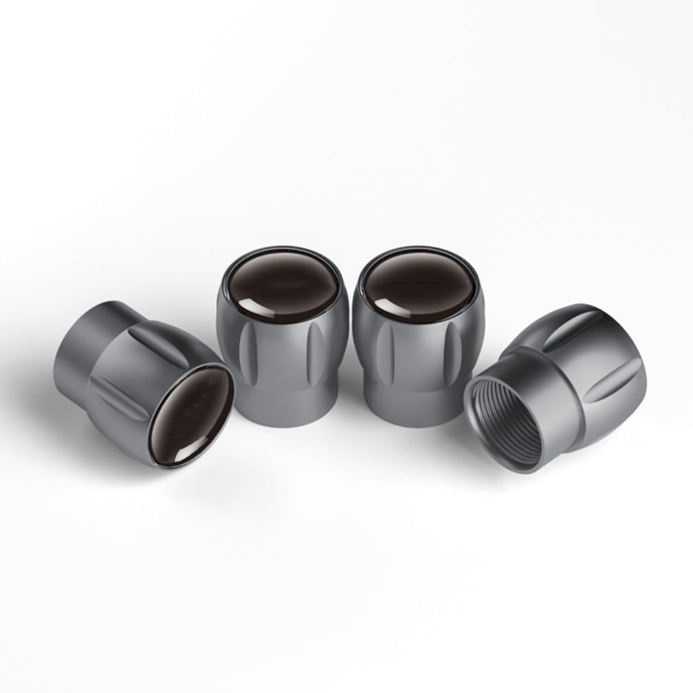 QLHTD Car Valve Caps, for Renault 5 Electric 2024 Wheel Tyre Waterproof Durable Dust-Proof Leak Proof Cover, Auto Accessoires,D-Gray