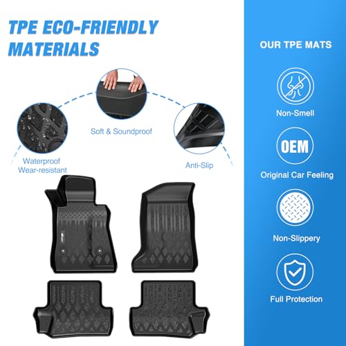 Image of Nilight TPE Floor Mats for Chevy Chevrolet Camaro | 2016 2017 2018 2019 2020 2021 2022 2023 2024 All Weather Custom Fit Heavy Duty Floor Liners