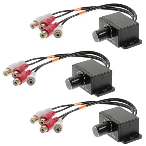 Controlador de graves para coche con 3 unidades de perillas de volumen RCA