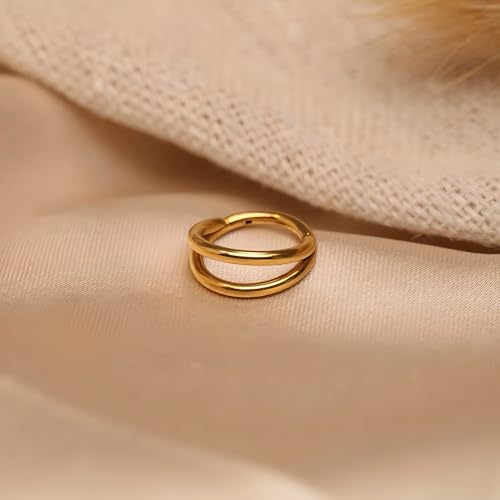 316L Surgical Steel Septum Clicker Ring Nose Ring Hoop Sleeper Hoop Earring Helix Rook Conch Cartilage Daith Tragus Earrings Lobe Nose Piercing Jewelry for Women3