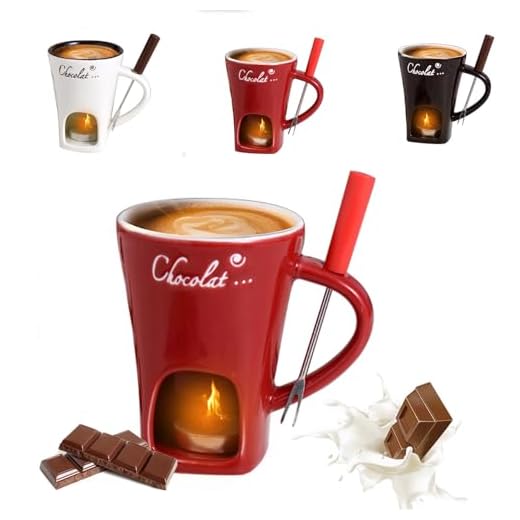 CZMSECAI Sweet Fondue Cup for Date Night and More - Chocolate Melting Cup Set with Forks, Perfect as Fondue Mug or Chocolate Fondue Mug - Ideal Gifts for Birthday, Wedding and More (red)