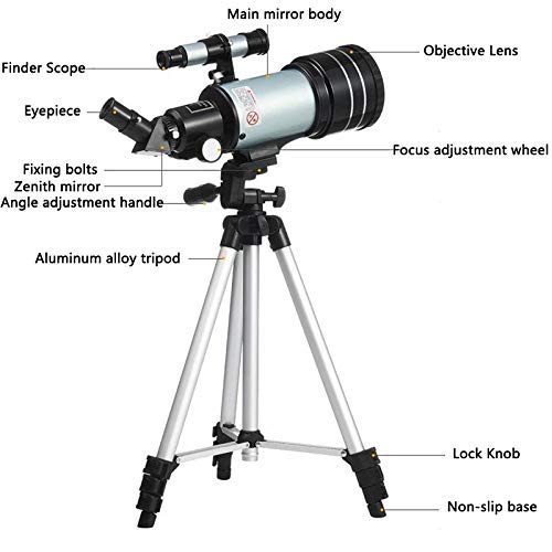 Telescopio Astronómico Refractor 70 mm 150X con Trípode Ajustable miniatura 2