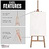 U.S. Art Supply 64" to 89" La Jolla Classic A-Frame Wood Easel, Lyre Style Studio Easel - Wooden Artists Floor Stand, Sturdy, Adjustable Height to 48" Canvas - Painting, Drawing, Sign Display #2
