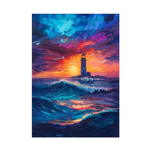 Impression sur toile phare de qualite artistique decoration de salon epure 70x100cm