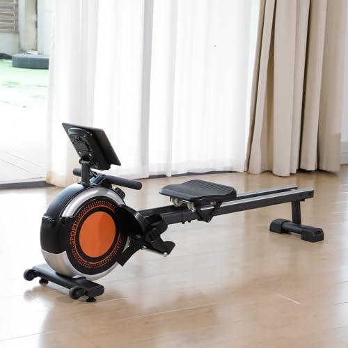 Dripex Magnetic Rowing Machine, Rower Machine with 16 Levels, Dual Slide Rail with Max 350lbs Weight Capacity