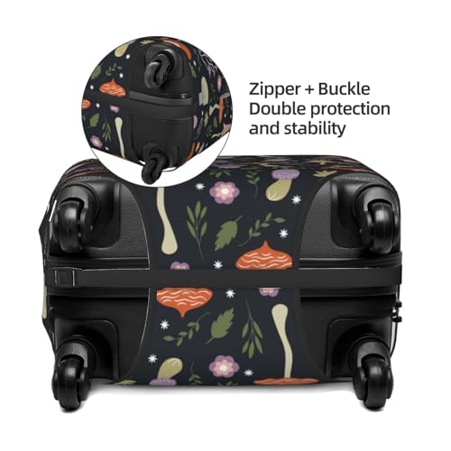 Mushrooms Print Luggage Cover For Suitcase,Washable Elastic Travel Suitcase Protector With Zipper Closure And Bottom Buckle – Fits 18-32" Luggage-Small2