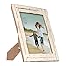 Prinz Homestead 8x10 Distressed Wood Picture Frame, Antique White, Tabletop or Wall Mount