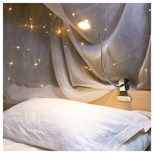 Eyocean LED Reading Light, Dimmable Clamp Light for Bed Headboard, Bedroom, Office, 3 Modes & 9 Dimming Levels, Flexible Clip Desk Lamp, Adapter Included, 5W, Silver