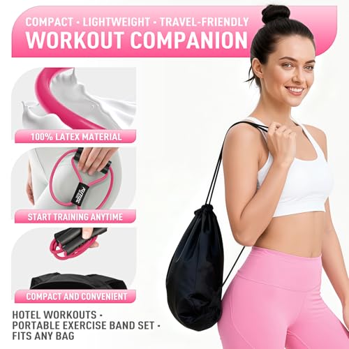Image of Figure 8 Resistance Bands for Arm, Back - 3-Level Latex Heavy Exercise Bands with Handles for Strength Training, Full Body Workout, Physical Therapy, Pilates, Yoga, Home Gym Equipment for Women