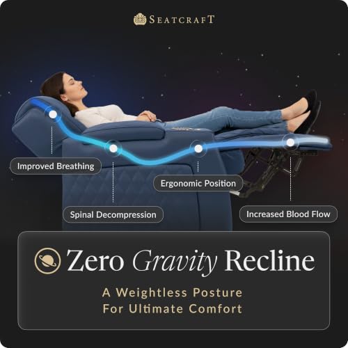 Image of Seatcraft Apex Home Theater Seating Navy Blue Single Recliner