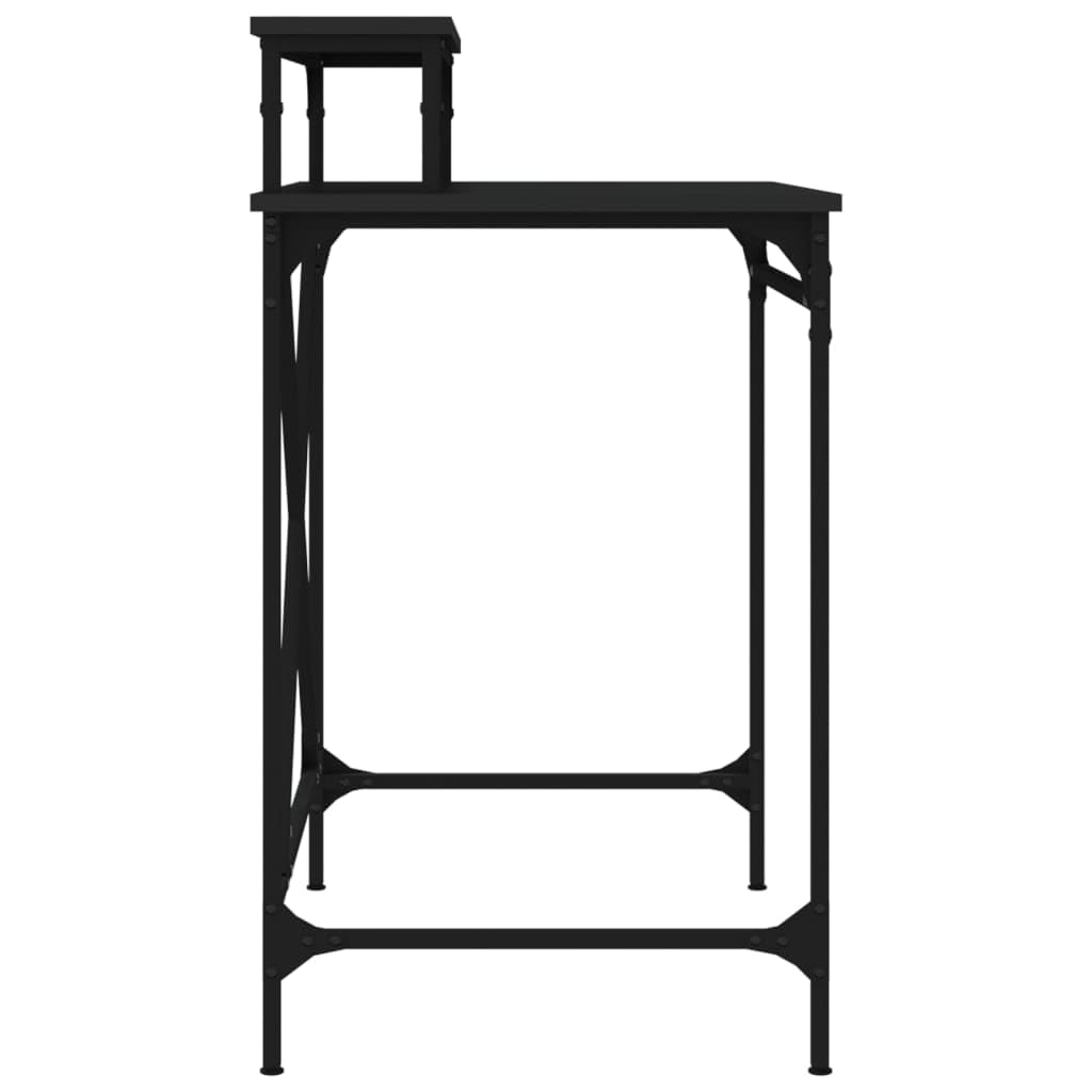 Scrivania nera 80 x 50 x 90 cm, materiale in legno e ferro, stile industriale, scrivania per computer per casa, ufficio, giochi, cameretta dei bambini, piano di lavoro stabile