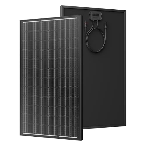WERCHTAY 120w Solarpanel, Hohe Effizienz Monocrystalline Solarmodul, Full Black Aluminium Frame Solar Panel, 12V/24V PV Modul Ideal for Balkonkraftwerk, Wohnmobil, Garden Shed, Boot (120w)