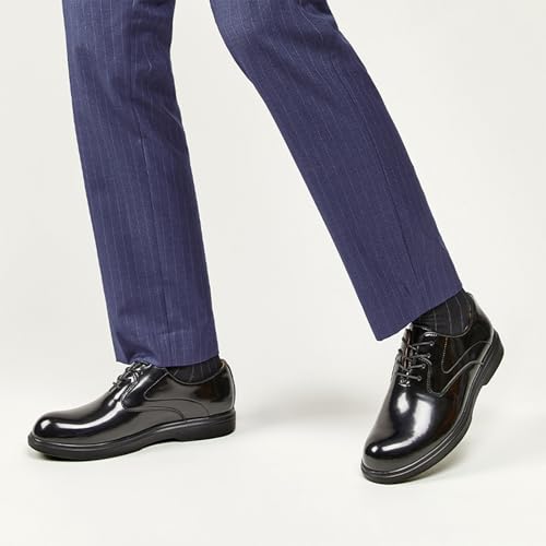 Men's Patent Leather Formal Oxfords Classic Lace Up Low Top Business Dress Shoes Comfortable Wedding Work Derby Oxfords Shoes 6