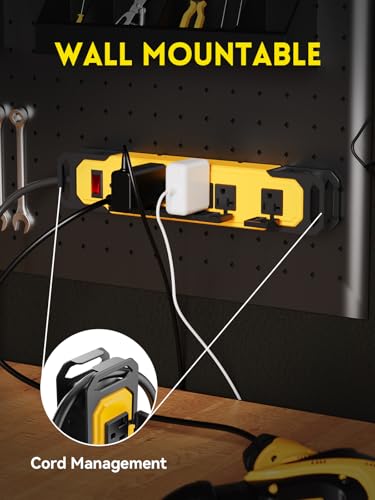 Protector de Sobretensión PLUGTUL 20A Heavy Duty, Multitoma Metálico 6FT con Interruptor y Montaje en Pared miniatura 4