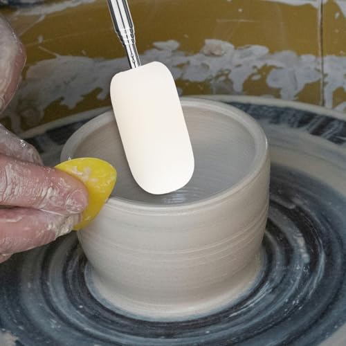 Image of 2pcs Telescoping Sponge Stick for Pottery, Retractable Ceramic Mud Tools Clay Sponge on a Stick with Handle for Cleanup Excess Water from Tall or Narrow Pottery(Large,Extend up to 28.35in)