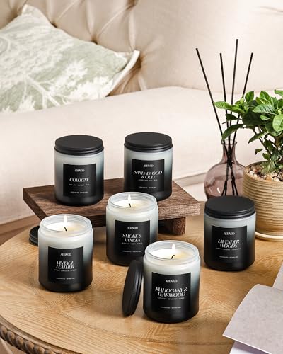 AOOVOO Scented Candles Set - 6 Pack Men Candles for Home Scented, 42 oz Soy Wax, 300 Hour Long Lasting Candle, Soy Candle Gifts Set for Men, Birthday, Valentine, Christmas, Anniversary Present - Image 6
