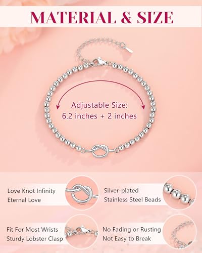 UNGENT THEM Knot Bracelet for Women Best Friend Mother Daughter Valentines Christmas Birthday Gifts4