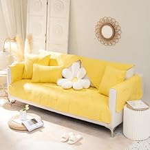 Couch Sofa Cover, Non-Slip Sofa Cushion Covers, Sectional Couch Covers, Sofa Slipcover for Dogs, Children, Pets Furniture Protector Yellow,70 x 70 cm